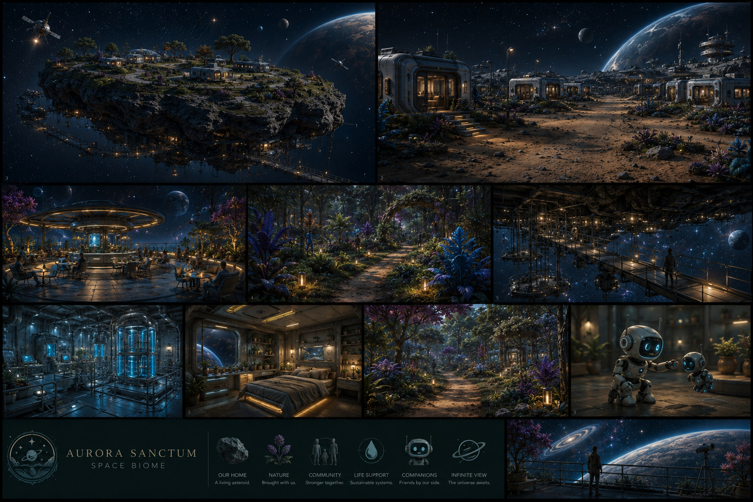 Aurora Sanctum - Space Biome Concept Art